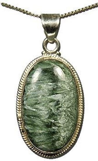 Seraphinite Silver Pendant