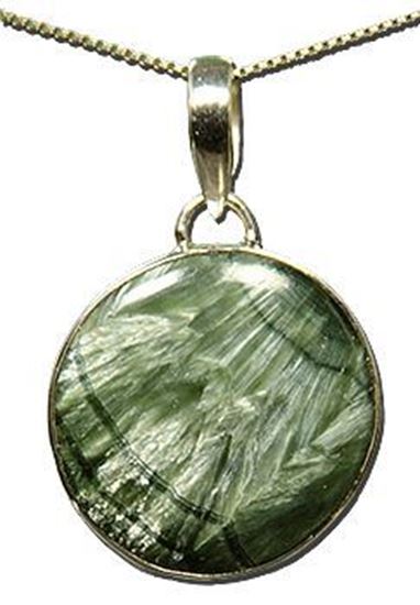 Seraphinite Silver Pendant