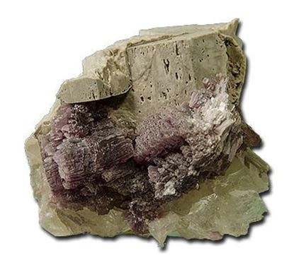 Lepidolite on Fluorite California