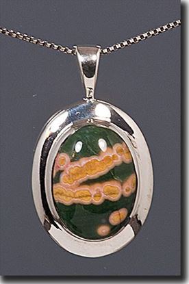 Silver Pendant set with the gemstone Madagascar Ocean Jasper