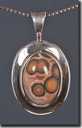 Silver Pendant set with the gemstone Madagascar Ocean Jasper