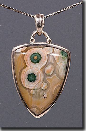 Silver Pendant set with the gemstone Madagascar Ocean Jasper