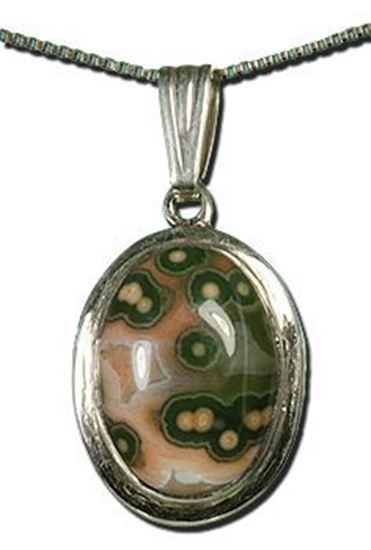 Silver Pendant set with the gemstone Madagascar Ocean Jasper