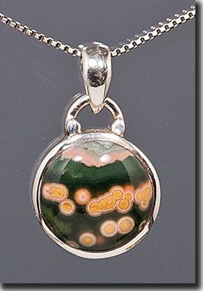 Silver Pendant set with the gemstone Madagascar Ocean Jasper