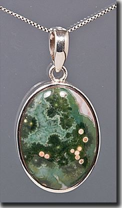 Silver Pendant set with the gemstone Madagascar Ocean Jasper