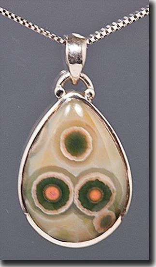 Silver Pendant set with the gemstone Madagascar Ocean Jasper