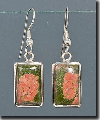 Unakite Silver Earrings