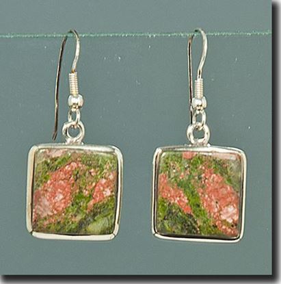 Unakite Silver Earrings