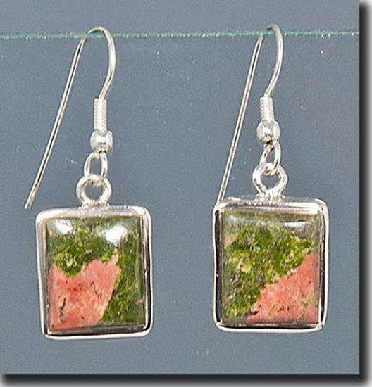 Unakite Silver Earrings