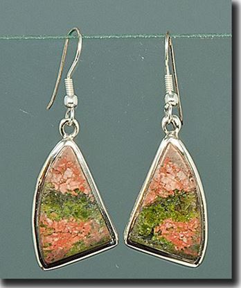 Unakite Silver Earrings
