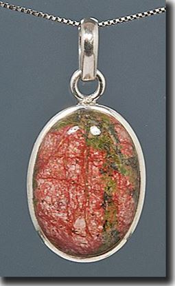 Unakite Silver Pendant