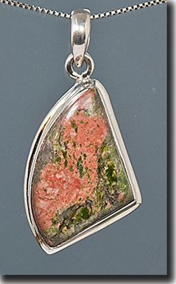 Unakite Silver Pendant