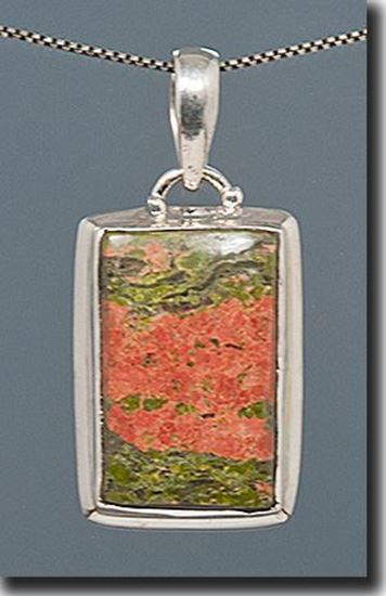 Unakite Silver Pendant