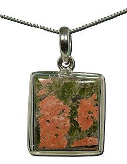 Unakite Silver Pendant