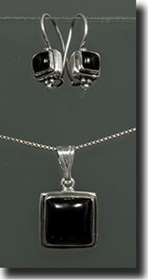 Black Onyx Sterling Earring & Pendant Set