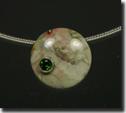 Idaho Willow Creek Jasper & Chrome Diopside Pendant