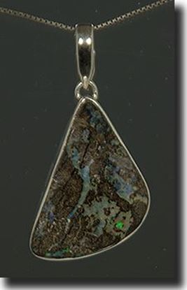 Boulder Matrix Opal Silver Pendant