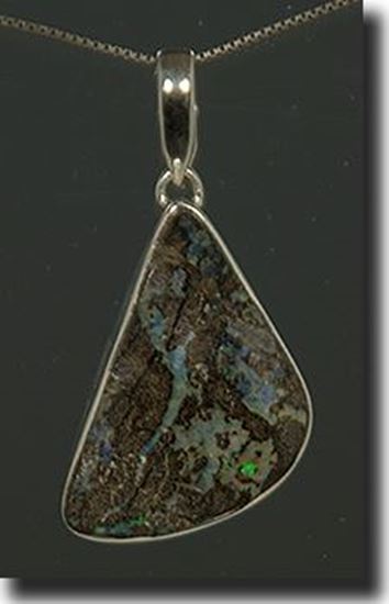 Boulder Matrix Opal Silver Pendant