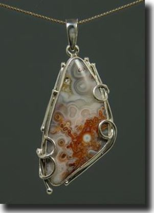 Mexican Crazy Lace Agate Pendant