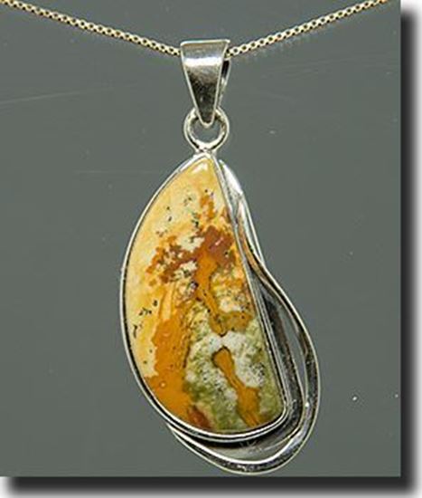 Owyhee Rocky Butte Picture Jasper Silver Pendant