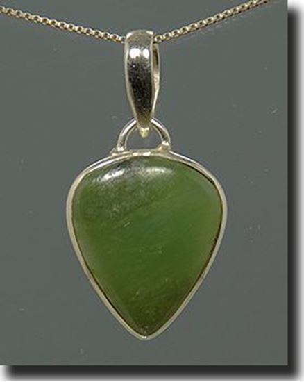 Silver Green Jade Pendant