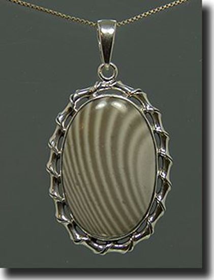 Silver Polish Stripped Flint Pendant