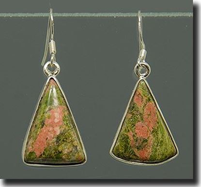 Unakite Silver Earrings