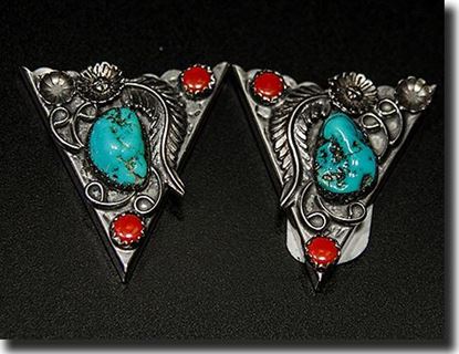 Turquoise & Coral Collar Tips