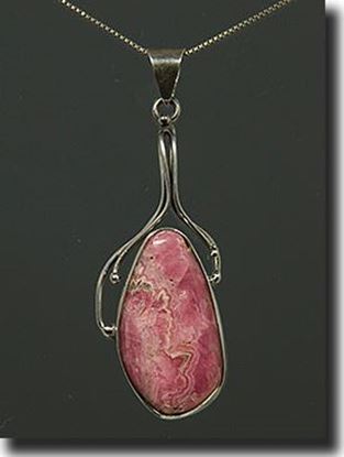 Pink Rhodochrosite Silver Pendant