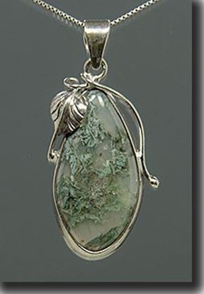 Horse Canyon Moss Agate Silver Pendant