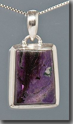 Deep purple gel sugilite pendant with 14k solid gold wire or 935 Argentium sterling silver wire bail #207